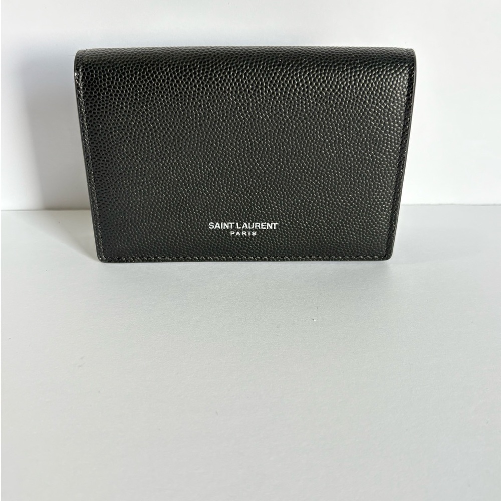 🖤 Saint Laurent Paris Business Card Holder – Black Calfskin